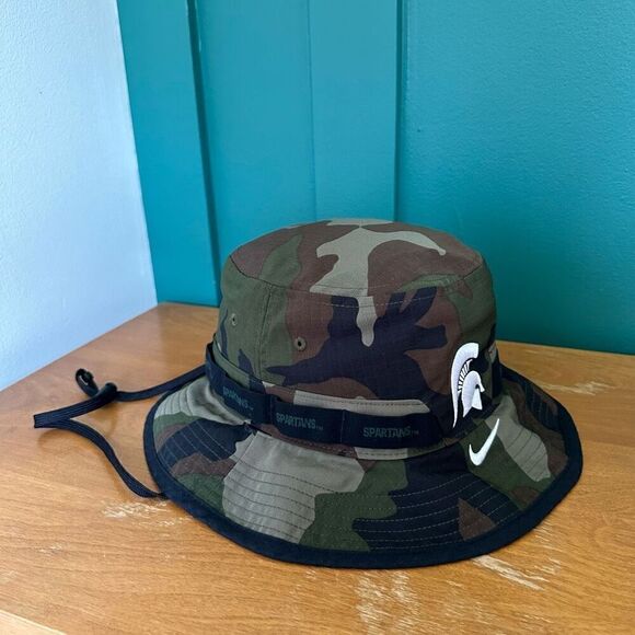 Nike Michigan State Spartans Boonie Performance Allover Camo Print Embroidered B - Picture 4 of 12